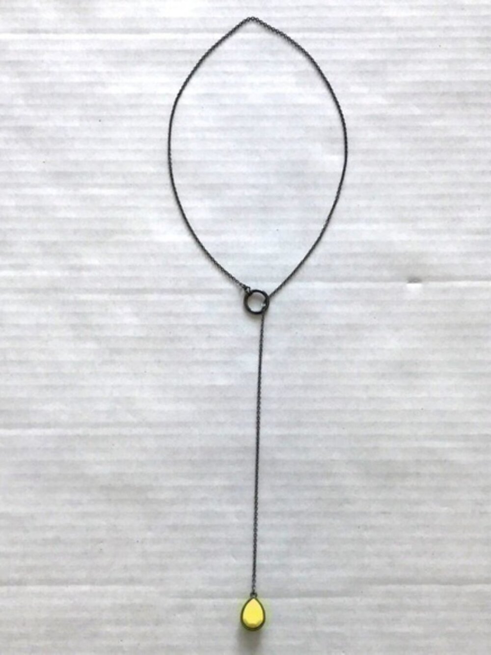 Yellow Stoned Dainty Drop Pendant Lariat Y-Shaped Necklace